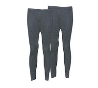 Heat Stoke®️ Men's Thermal Long Sleeves T-Shirt Long Johns Trouser Warm Base Layer Black Charcoal S,M,L,XL,XXL (UK, Alpha, XXL, Regular, Regular, Pack of 2 Long John Charcoal)