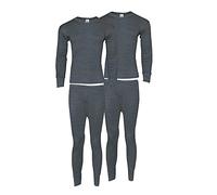 Heat Stoke®️ Pack of 2 Men's Thermal Long Johns Trouser Warm Base Layer Black Charcoal White S,M,L,XL,XXL (CHARCOAL, XXL)