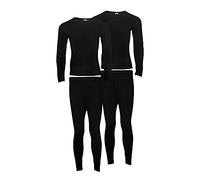 Heat Stoke®️ Pack of 2 Men's Thermal Long Johns Trouser Warm Base Layer Black Charcoal White S,M,L,XL,XXL (BLACK, XXL)