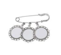 Heat Transfer Tablet Holder Photo Frame Brooch Aluminium Sheet Hold Family Photo Lace Frame Holder Brooch Pendant Wedding Boutonniere Pin, Einheitsgröße, As described