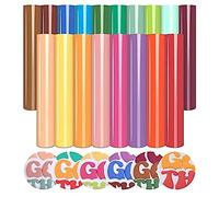 Heat Transfer Vinyl 18 Colours Puff HTV Vinyl Iron On Vinyl Sheets for Cricut