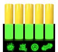 Heat Transfer Vinyl Glow in Dark Iron on Vinyl 5 Pack 12"x 8.3" PU HTV Luminous Fluorescent Color for Shirts(Glow in Dark - Yellow to Green)