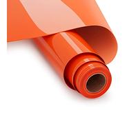 Heat Transfer Vinyl, Neon Orange HTV Vinyl Rolls 12" x 12ft Iron on Vinyl Roll for Cricut & Silhouette Cameo,Premium HTV for T-Shirt, Bags and Other Textiles, Easy to Cut & Transfer