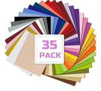 Heat Transfer Vinyl Sheets, LetCartMaker Assorted Colours Permanent Adhesive Vinyl (Matte and Glossy) Transfer Paper for DIY, Silhouette Cameo, Crafts (34 color-35Pack, 12x12 inch)