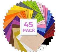 Heat Transfer Vinyl Sheets, LetCartMaker Assorted Colours Permanent Adhesive Vinyl (Matte and Glossy) Transfer Paper for DIY, Silhouette Cameo, Crafts (21 Color-45Pack, 12x10 inch)