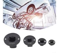 Heat Treated Stainless Steel Low Profile Socket Adapter Set With Magnetic Retention For Auto Mechanics Including Four Interlocking Reducers From 1 To 3/4 Inch For Efficient Toolbox Organization