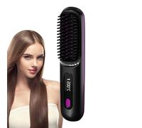 Heatable Hair Brush, Heatable Straightener, 3 Modes Adjustable Wireless Touch Screen Styler for Home, Travel, Outdoor, Salon, Women's Curling, Volume Styling, Untangling, Teenagers