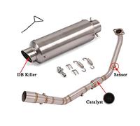 HEATE Motorcycle Exhaust Escape Catalytic Sensor Front Link Pipe Moto Muffler For YAMAHA MT15 YZF R15 V3 V4 MT125 XSR125 XSR 125 2020 2021 Accessories (Color : B)