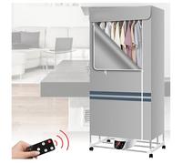 Heated Airer Clothes Dryer, Fast Drying Multi-Speed Drying Rack Kitchen, Foldable Power Saving Electric Air Dryers Clothes Indoor Heated Haze Weather,Grey