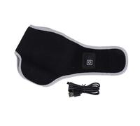 Heated Ankle Brace USB 5V2A Electric Adjustable 3 Levels Settings Carbon Fiber Heated Ankle Support Wrap (Black with Gray Border)