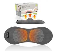 Heated Back Massager Pillow with Vibration and Stretch Relief for Lower Back Pain - 3-in-1 Deep Tissue Kneading for Home, Office and Car Use - Corded Electric Massage Cushion (DeepGrey)