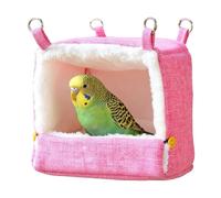 Heated Bird Bed For Small Animals - 5-Temp Warm Hut, Plush Parakeet Nest With Heating Pad | Winter Bird House For Cockatiels Lovebirds Conure Finch Balcony Garden
