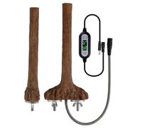 Heated Bird Perch for Cage - Simulated Wood Perch Stand Stick,Warm and Comfortable Heating Station Stand for Mynas, African Grey Parrots, Parakeets, Budgies, Pigeons