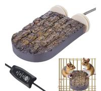 Heated Bird Perch Stand, 8x15cm, Warm Stone Habitat, for Parakeet Hedgehog Hamster Ferret, for Small Animal Cage Accessory and Landscaping Decor Complementing Ensures Proper Warmth