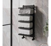 Heated Black Towel Shelf Radiator 700 x 300mm - Cairo