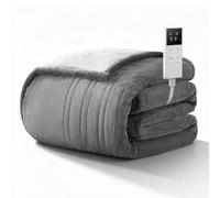 Heated Blanket Double to Share the Warmth, Your All-Night Safe Electric Throw 160x120cm, 9 Heat Settings with Fast Heating, 1-9H Auto-Off, 200GSM Plush Dual-Side Fleece & Sherpa, Machine Washable