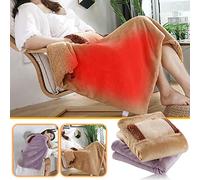 Heated Blanket Throw Blanket, Electric Heated Blanket Soft Flannel Electricity over Blanket Office Nap Heating Blankets Cover for Sofa Bed Home (Brown, 80cm*60cm)