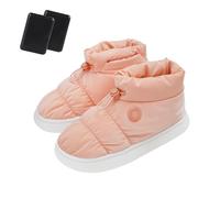 Heated Boots, USB Rechargeable Heating Foot Warmer Boots with Fast Warm Technology, Non-Slip Thermal Winter Snow Boots for Men and Women Home Office Camping Hiking (Pink Size 40-41,with Battery)