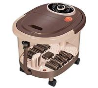 Heated Bubble Jet Foot Spa Bath Massager with Shiatsu & Roller Massage - Adjustable Temperature, Timer, Red Light Therapy & Pedicure Stone