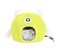 Heated Cat Bed - Adjustable Temperature Warming Nest, Soft Plush Cushion, Built In Timer Function, Energy Efficient USB Plug Design | Pet House For Small Cats Dogs Up To 7.5Kg Indoor Winter