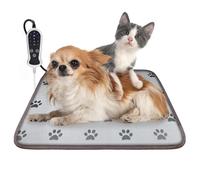 Heated Cat Bed,Dog Heating Pad Puppy Heating Pad for Cats,Upgraded Adjustable Controller,Waterproof Cat Warming Pad Bed with Chew Resistant Steel Cord(Footprint,45×45cm)