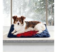 Heated Cat Bed, Dog Heating Pad, Waterproof Extra Warm Thermal Pet Pad for Indoor Outdoor Decor, Non-Slip Heating Pads for Dogs Cats, Pet Bed Home Decor Washable, Gifts for Women Men (Blue)