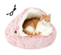 Heated Cat Bed for Indoor - Winter Kitten Cave | Winter Kitten Warm Bed, for Cold Weather, Home, Office, Study Room, Bedroom, Nightly Sleeping, Daytime, Nap Recovery Phase