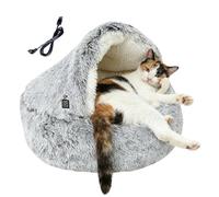 Heated Cat Bed Indoor | Kitten Cave for Winter | Warm Winter Kitten Bed | for Cold Weather Home Office Bedroom Night Sleep Recovery Shelter Veter Clinic