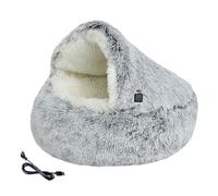 Heated Cat Bed, Warm Soft Kitten Cave - Winter Cat Bed Cave | For Pet Owners Indoor Home Bedroom Recovery Phase Night Sleeping Day Nap Rescue Shelter