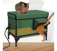 Heated Cat House for Outdoor Winter Use, Warm Shelter with Waterproof Eaves and Insulated Foldable Design Ideal for Stray Cats