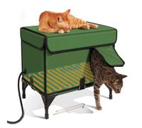 Heated Cat House for Outdoor Winter, Waterproof Insulated Outdoor Cat Shelter with Heater for Stray Cats, Indestructible and Weatherproof Design