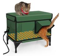 Heated Cat House In Winter, Insulated Outdoor Cat Shelter with Heating Pad, Waterproof Pet Kennel, Feral Cat House Shelter for Outside Stray Barn Cat (M)