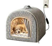 Heated Cat House Indoor Temperature Adjustment Warm Puppy House | Winter Warm Puppy Cave for Pet Parents Trainers Animal Lovers Apartment Home Office Bedroom Living Room Study Balcony Gray L