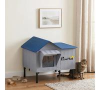 Heated Cat House Weatherproof Heating Pad Escape Door Cat Kitten Winter Shelter