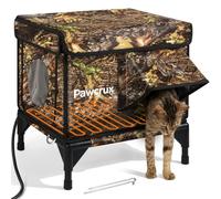 Heated Cat Houses for Outdoor Cats, Waterproof Insulated Outdoor Cat House with Heating Pad, Weatherproof Elevated Heated Cats House for Outside Feral Cats(Leaf,16" W x 12" D x 18" H)