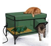 Heated Cat Shelter - Insulated Weatherproof Elevated Outdoor House for Feral Cats in Winter