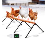 Heated Chicken Perch for Winter Thermo Roosting Bar for Poultry Adjustable Temperature Heated Perch for Chicken Prevents Frozen Toes, Overheat Protection Chick Warm Coop Accessories