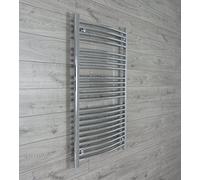 HEATED CHROME TOWEL RAIL RADIATOR WARMER 700 mm Wide x 1000 High Curved