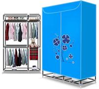 Heated Clothes Airer, 3-Tier Clothes Dryer, Electric Clothes Dryer, Clothes Drying Rack Indoor Energy Saving Clothes Airer Drying Wardrobe Digital Automatic Timer (Color:Blue)
