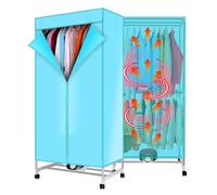 Heated Clothes Airer, Portable 2-Tier 1000W Heated Drying Rack Electric Clothes Dryer Machine Indoor for Wet Laundry Warm Air Drying with 15kg Load 180 Min Timer Waterproof Oxford cloth