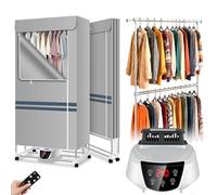 Heated Clothes Dryer, Foldable Indoor Heavy Duty Dryer with 10 kg Load Capacity, 240-Minute Timer, Stainless Steel Racks, Safety Overheat Protection