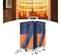 Heated Clothes Dryer with Cover, 2200W Quick Drying Machine, Stainless Steel, 20kg Capacity, Various Timer Settings for Indoor Drying