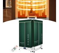 Heated Clothes Dryer with Cover, 2200W Quick Drying Machine, Stainless Steel Tube, 20kg Capacity, Timer Settings for Efficient Laundry