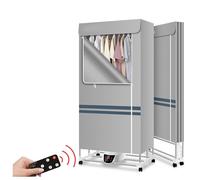 Heated Clothes Dryers Indoor Electric, Remote Control Multiple Gears Indoor Clothes Airer, Save Electricity Save Time Heated Dryers For Drying Clothes Rainy Weather,Grey