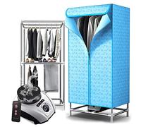 Heated Clothes Drying Rack Airer 2-Tier Electric Clothes Dryer with Remote Control 180mins Timer, 900W Energy Saving Stainless Steel Wet Laundry Warm Air Drying for Indoor Home The New