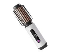 Heated Curling Brush - Wireless Curling Straightening Comb | Ionic Curler Wand | 3 Temperature Setting Hair Curli Brush | for Women Men Salon | 2600mAh Rechargeable ABS Nylon 140-180°C