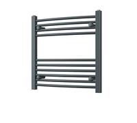 Heated Curved Anthracite Towel Rail - For Luxurious Bathrooms - Efficient Towel Warmer & Storage Rack - Bathroom Radiator Towel Rail with Stylish Towel Holder - Easy Installation - H600mm x W600mm