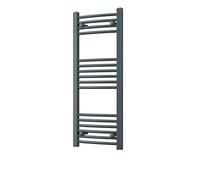 Heated Curved Anthracite Towel Rail - For Luxurious Bathrooms - Efficient Towel Warmer & Storage Rack - Bathroom Radiator Towel Rail with Stylish Towel Holder - Easy Installation - H1000mm x W400mm