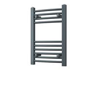 Heated Curved Anthracite Towel Rail - For Luxurious Bathrooms - Efficient Towel Warmer & Storage Rack - Bathroom Radiator Towel Rail with Stylish Towel Holder - Easy Installation - H600mm x W400mm