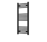 Heated Curved Black Towel Rail - For Luxurious Bathrooms - Efficient Towel Warmer & Storage Rack - Bathroom Radiator Towel Rail with Stylish Towel Holder - Easy Installation - H1000mm x W400mm